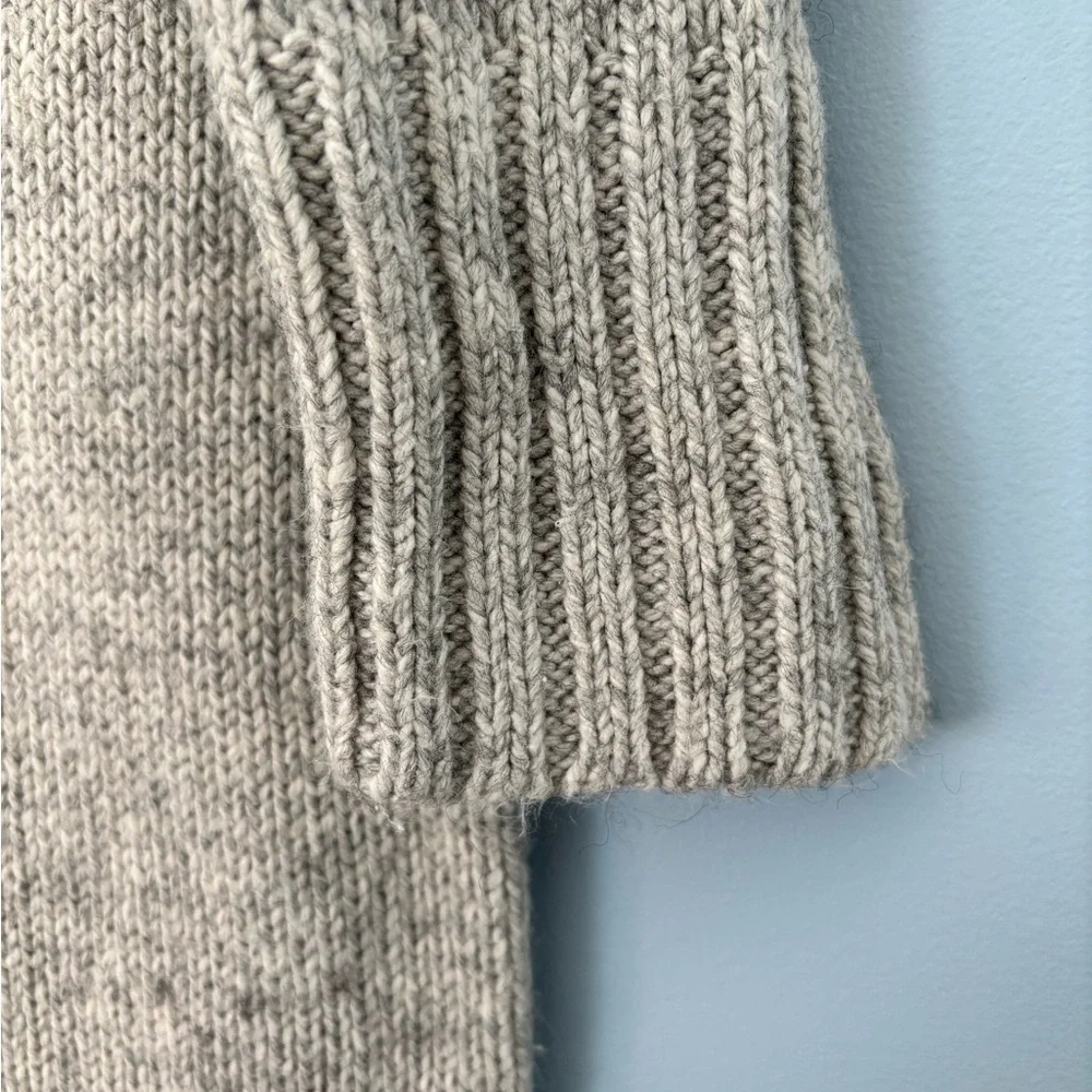 Fenn Wright Manson Size Small Gray Acrylic Wool Blend Turtleneck Cable Sweater
